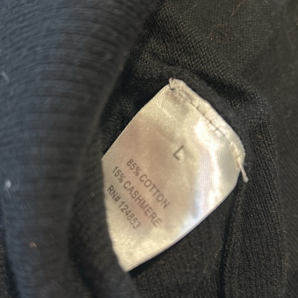 Crystallized Design Cotton/Cashmere Black Sweater-Large - Picture 5 of 9